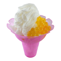 Milch Snow Ice mit Mango Popping Boba