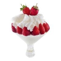 Milch Snow Ice mit Erdbeeren