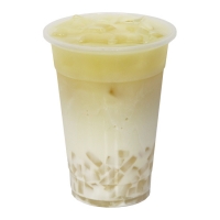 Grüner Tee Latte mit Kokosgelée