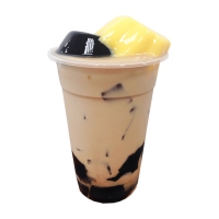 Oolong Milchtee mit Eierpudding und Kräutergelée
