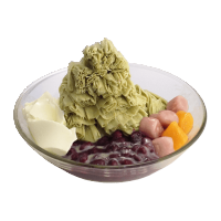 Matcha Snow Ice mit roten Bohnen