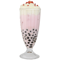 Boba Erdbeer Grüner Milchtee
