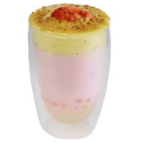 Erdbeer-Crème-Brulee-Milch